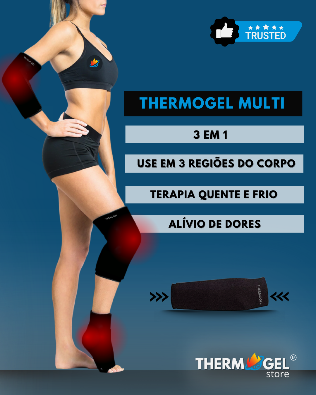 THERMOGEL MULTI - Cotovelo, Antebraço, Punho, Coxa, Joelho, Panturrilha e Tornozelo